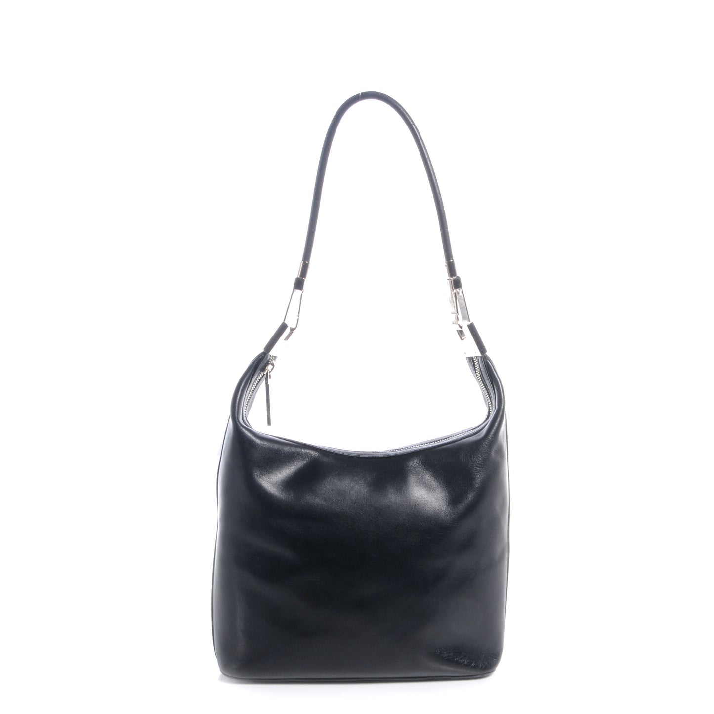 Leather Medium Hobo Black