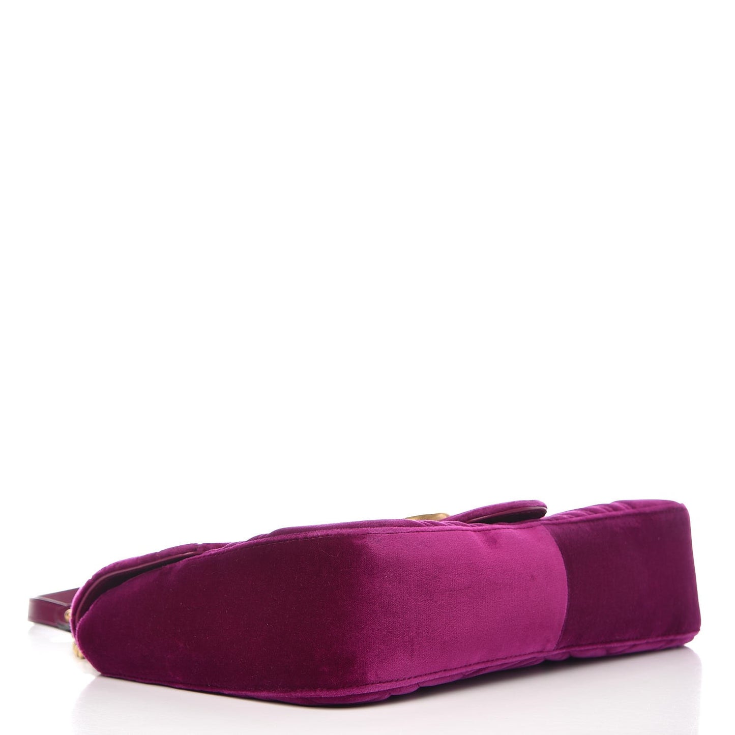 Velvet Matelasse Medium GG Marmont Shoulder Bag Fuchsia Violet Cyclamen
