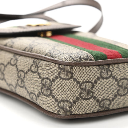 Gucci GG Supreme Monogram Web Ophidia Phone Crossbody Bag Beige New Acero 9 of 11