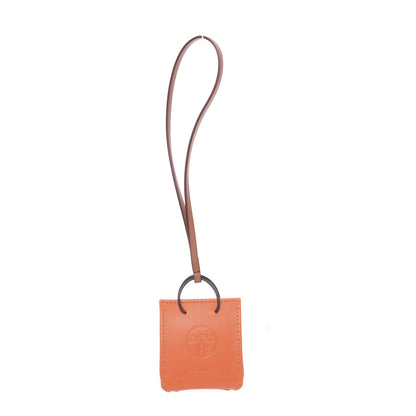 Hermes Milo Lambskin Swift Shopping Bag Charm Feu Gold 1 of 4