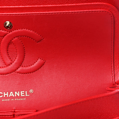 Chanel Caviar Quilted Medium Double Flap Red 9 of 10
