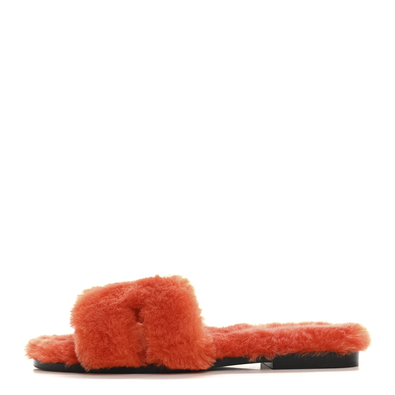 Hermes Woolskin Oran Sandals 37 Orange 1 of 9