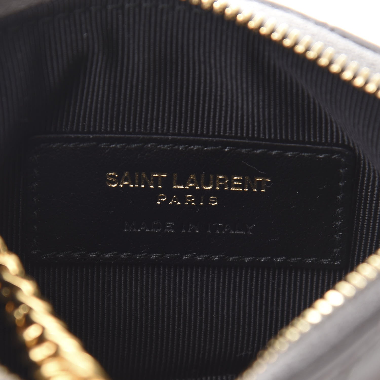 Saint Laurent Calfskin Matelasse Monogram Key Pouch Fog 6 of 8