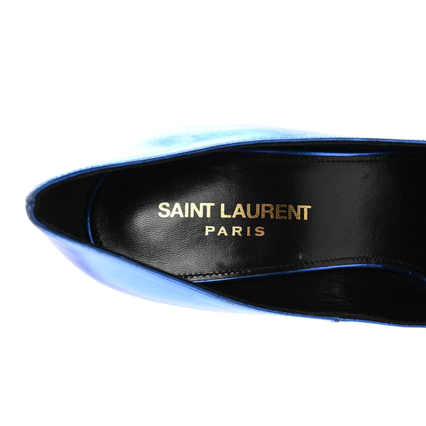 Metallic Calfskin Kiki 100 Pumps 37.5 Blue