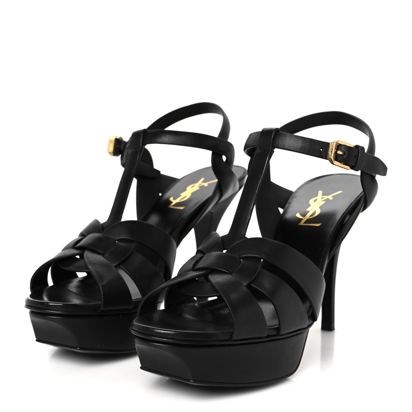 Calfskin Tribute 75 Platform Sandals 37.5 Black
