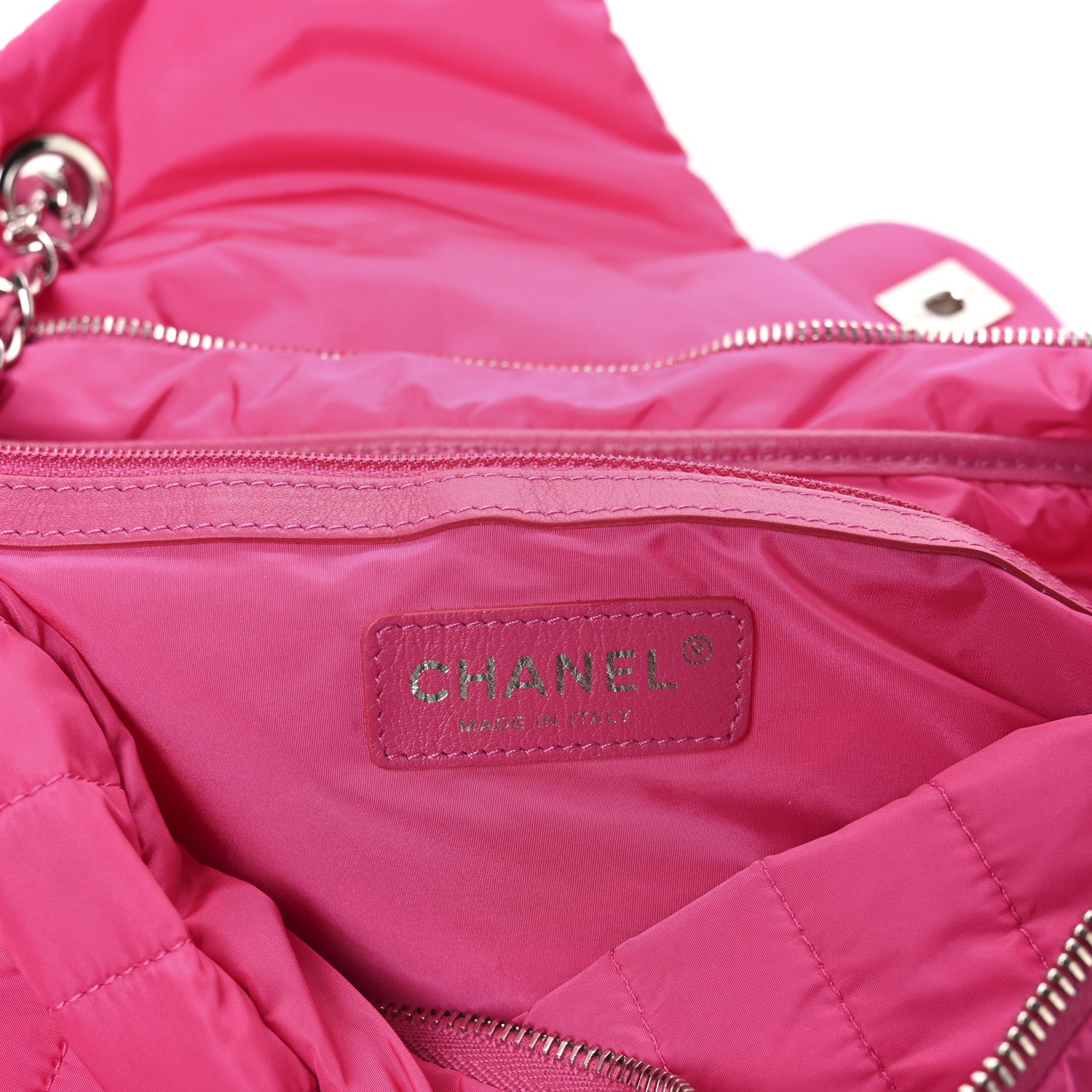 Chanel Nylon Vertical Quilted Jumbo Flap Pink 7 of 11
