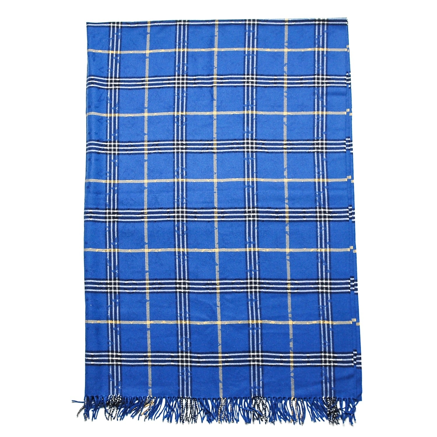 Louis Vuitton Wool Plaid Masai Tartan Shawl Blue 1 of 4