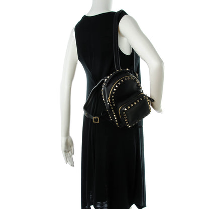Valentino Garavani Pebbled Calfskin Mini Rockstud Backpack Black 2 of 7