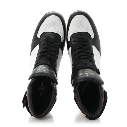 Louis Vuitton Calfskin Monogram Mens Rivoli High Top Sneakers 9.5 Black 2 of 9