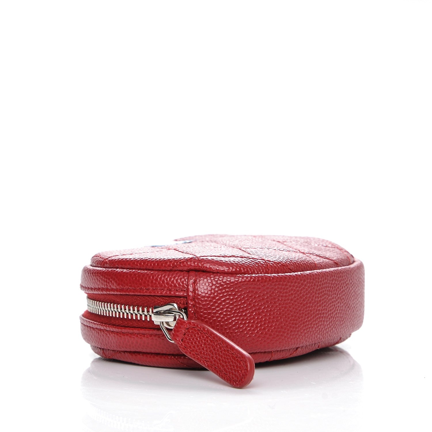 Chanel Caviar Quilted Zip Around Classic Coin Purse Red 4 of 8
