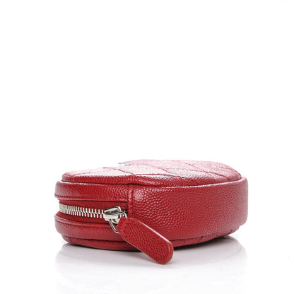 Chanel Caviar Quilted Zip Around Classic Coin Purse Red 4 of 8