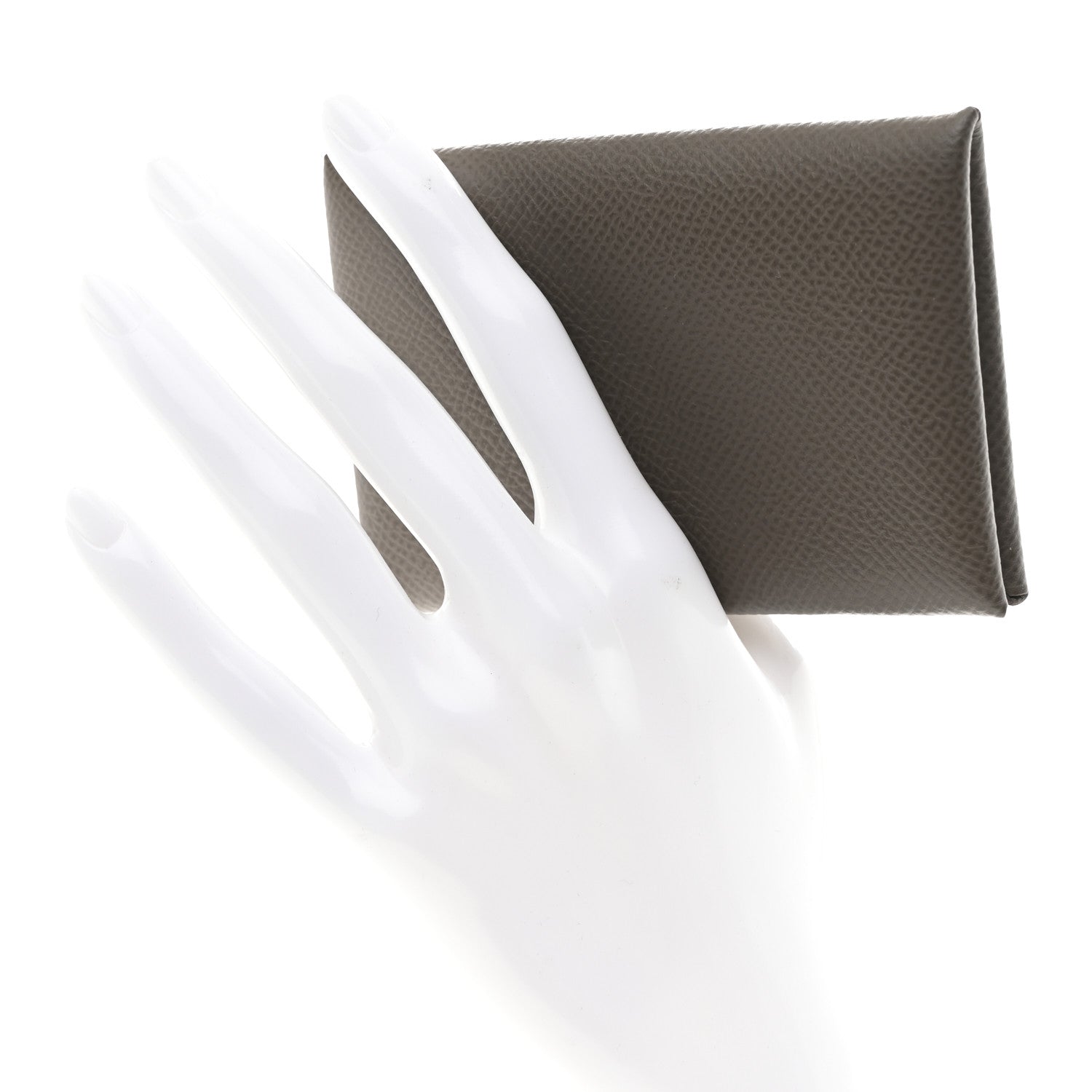 Hermes Epsom Verso Calvi Card Case Etain Vert Criquet 2 of 7