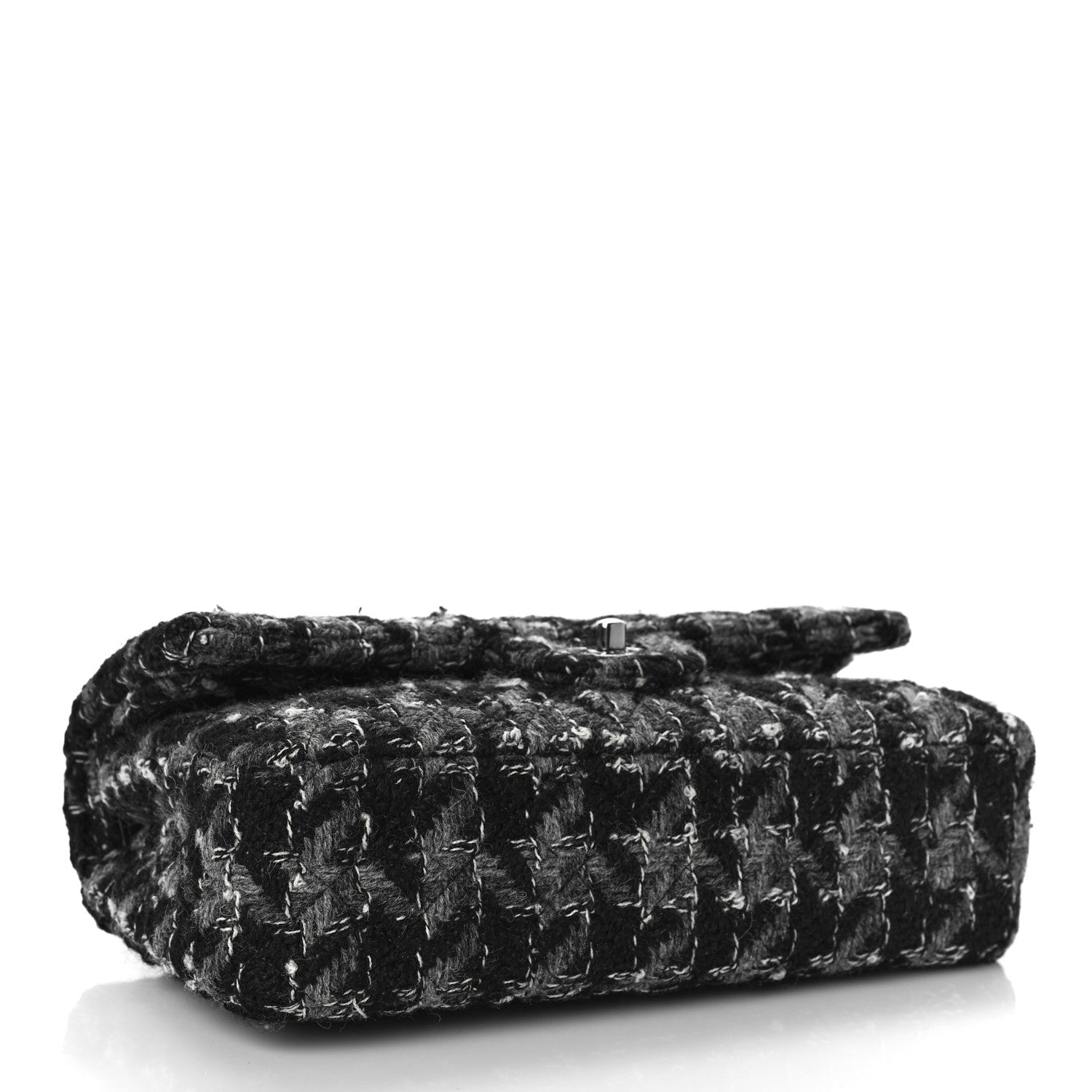 Chanel Tweed Medium Double Flap Black Grey 4 of 9