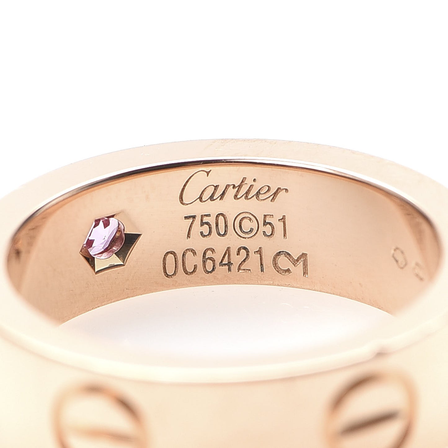18K Pink Gold Pink Sapphire 5.5mm LOVE Ring 51 5.75