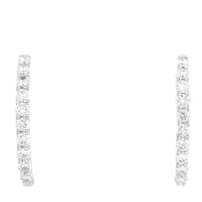 Roberto Coin 18K White Gold Diamond Pave Huggie Earrings 1 of 4