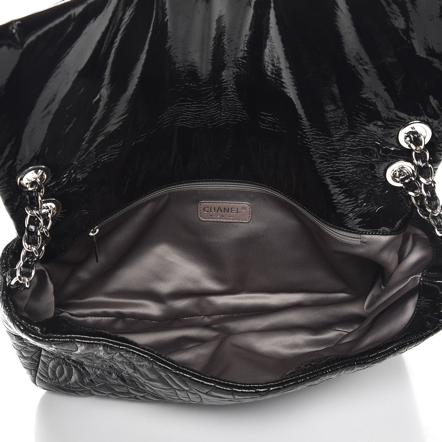 Chanel Vinyl Graphic Edge Flap Black 5 of 7