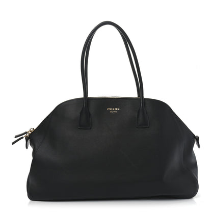Prada Calfskin Large Top Handle Tote Black 1 of 9