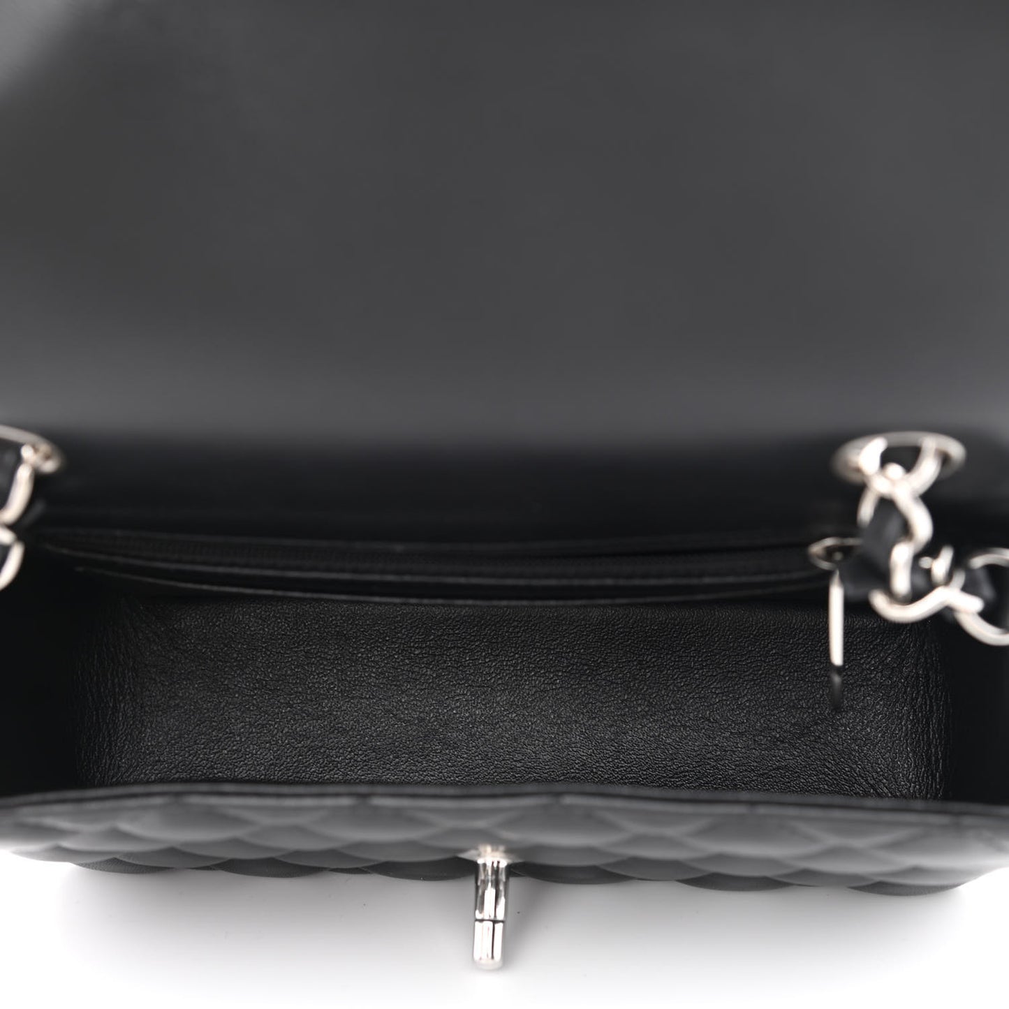 Lambskin Quilted Mini Rectangular Flap Black