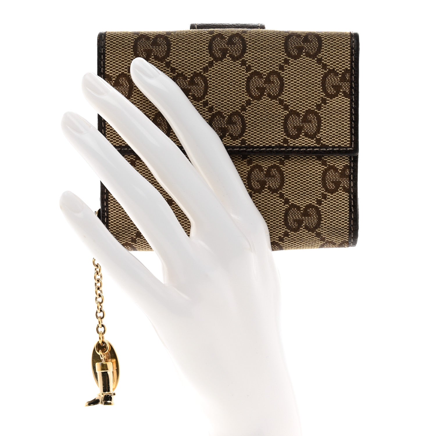Gucci Monogram Compact Jolicoeur Wallet Dark Brown 2 of 9