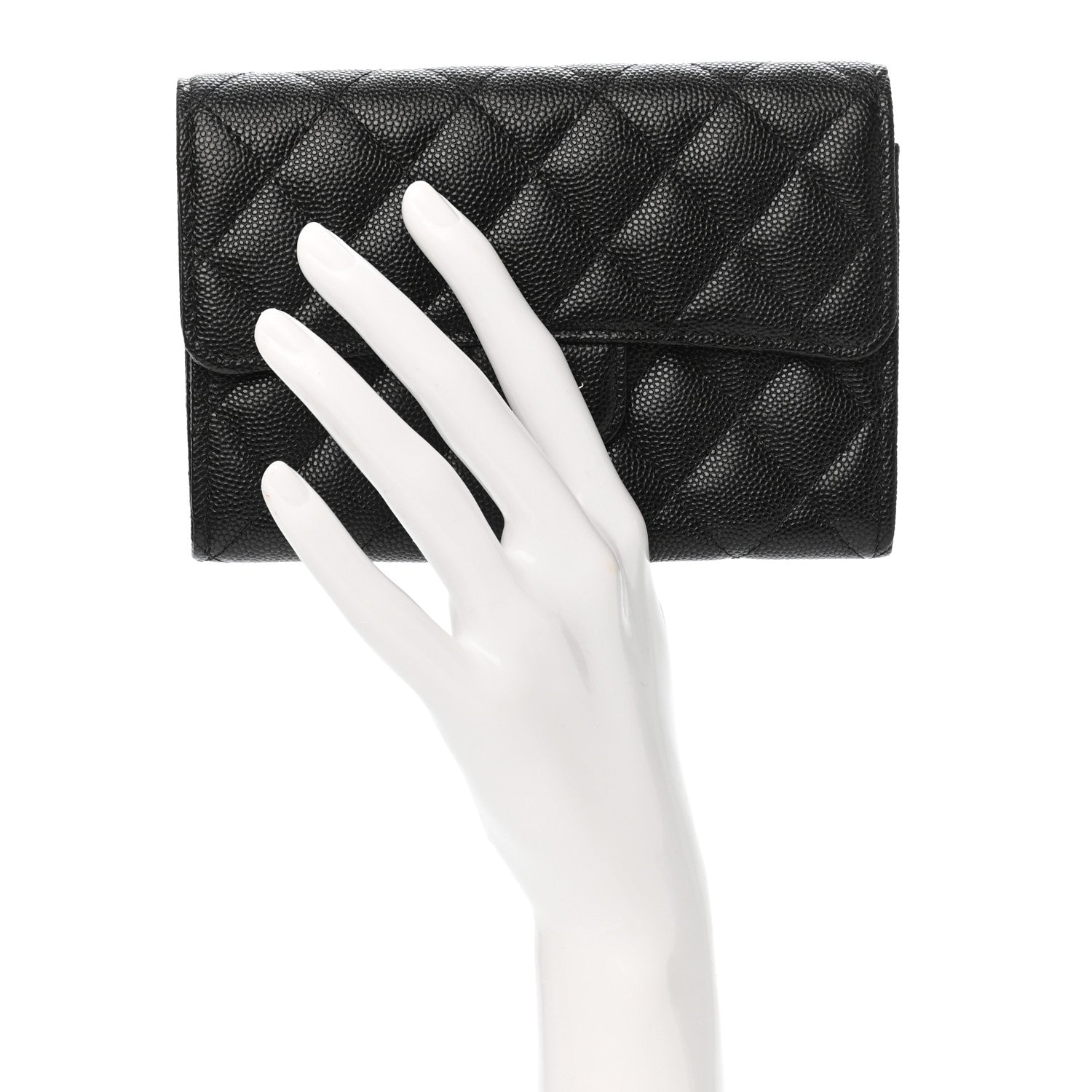 Chanel Caviar Quilted Medium Flap Wallet Black 2 of 9
