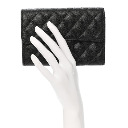 Chanel Caviar Quilted Medium Flap Wallet Black 2 of 9