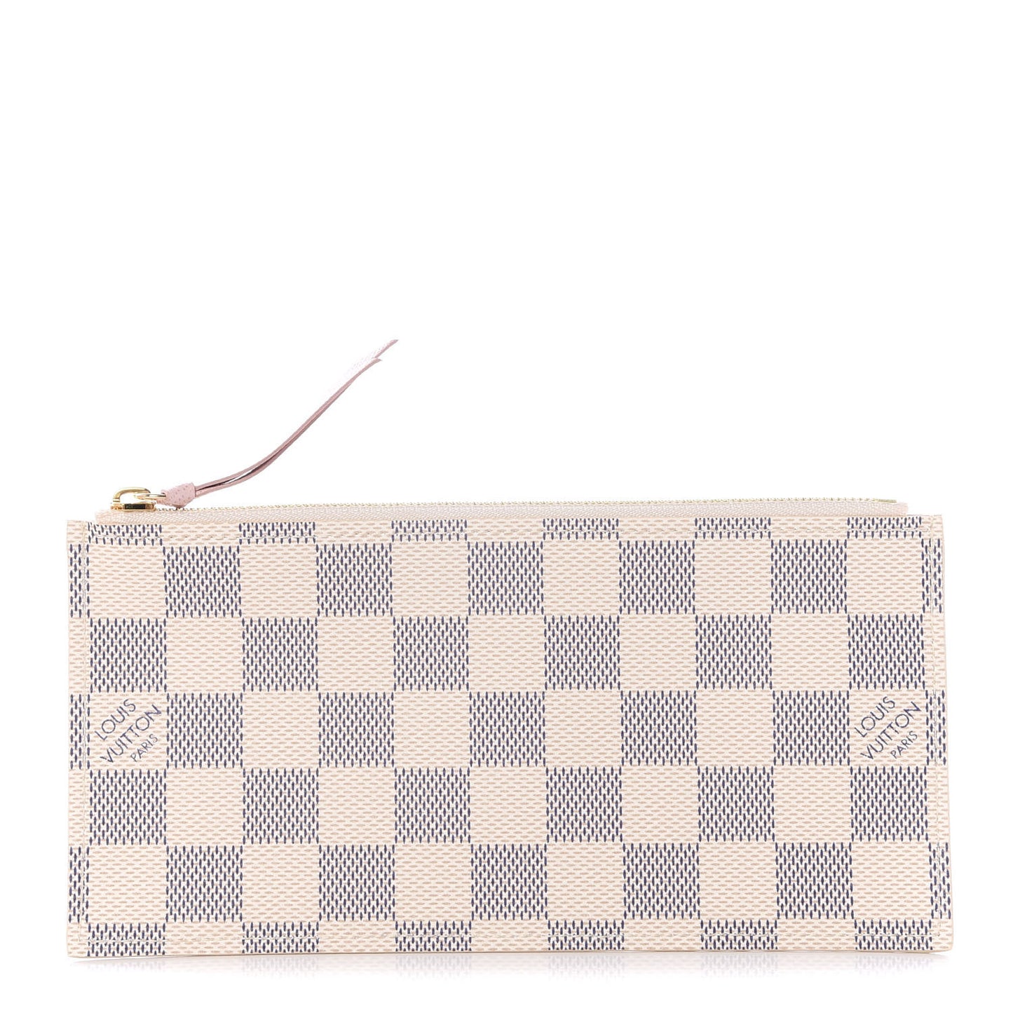 Damier Azur Felicie Chain Wallet Zippered Insert Rose Ballerine