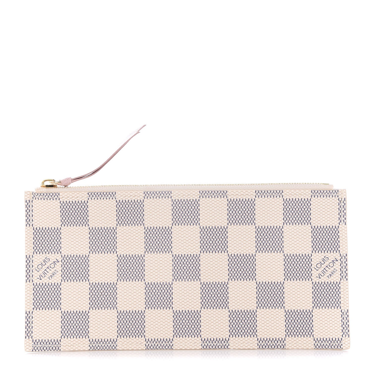Louis Vuitton Damier Azur Felicie Chain Wallet Zippered Insert Rose Ballerine 1 of 7