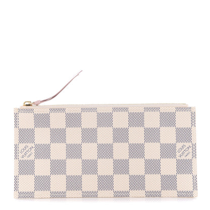 Louis Vuitton Damier Azur Felicie Chain Wallet Zippered Insert Rose Ballerine 1 of 7