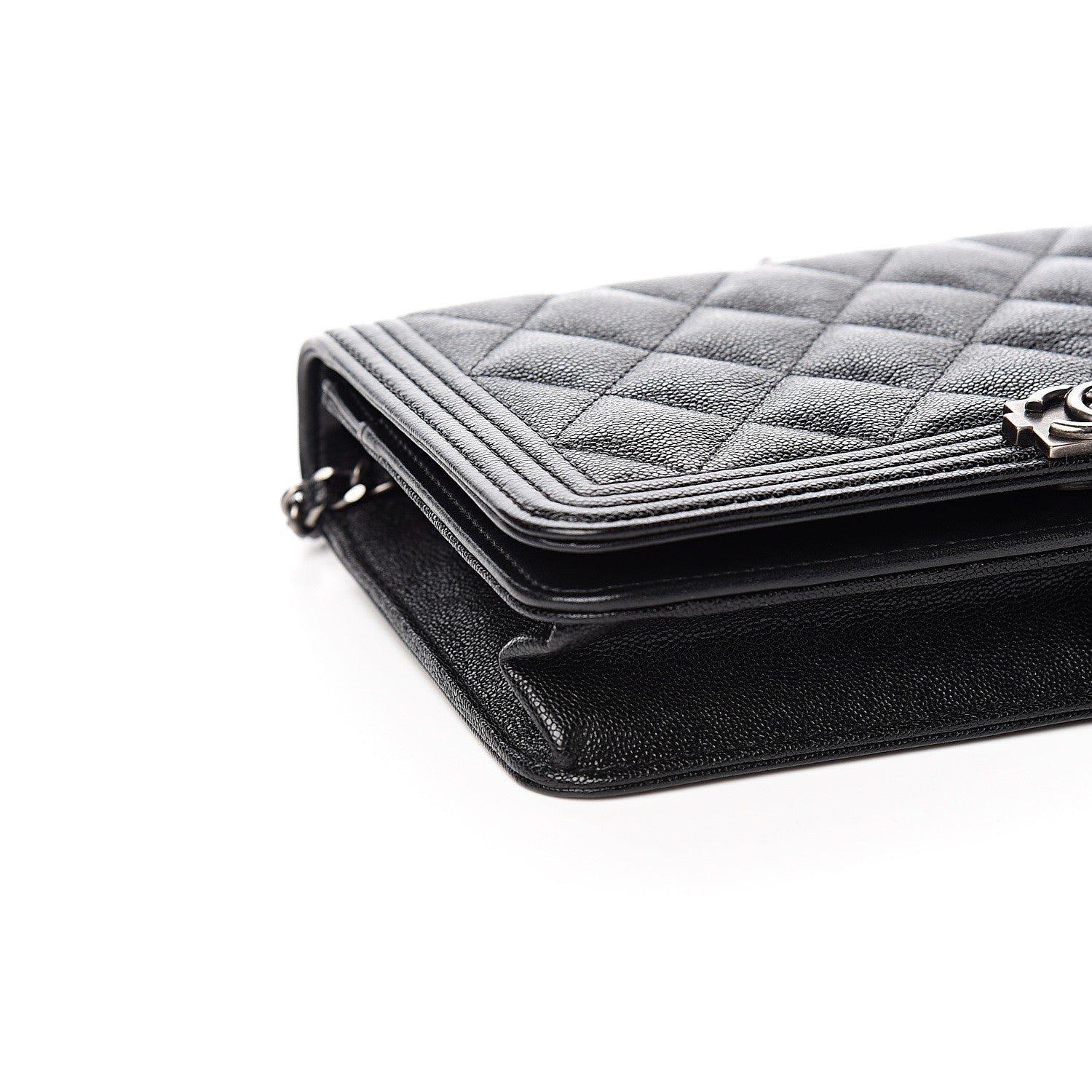 Chanel Caviar Quilted Boy Wallet On Chain WOC Black 9 of 12