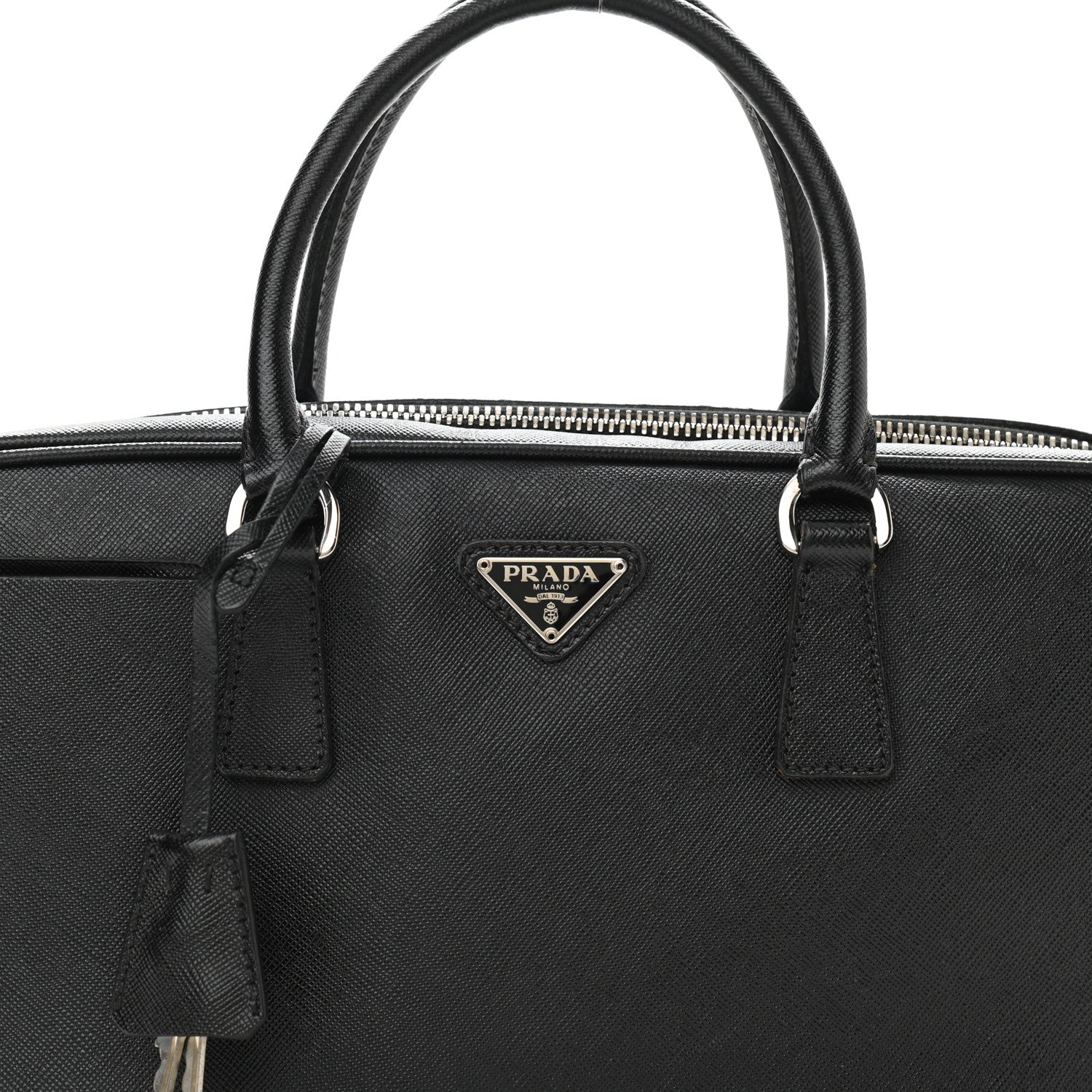 Prada Saffiano Lux Petite Bowler Black 7 of 10