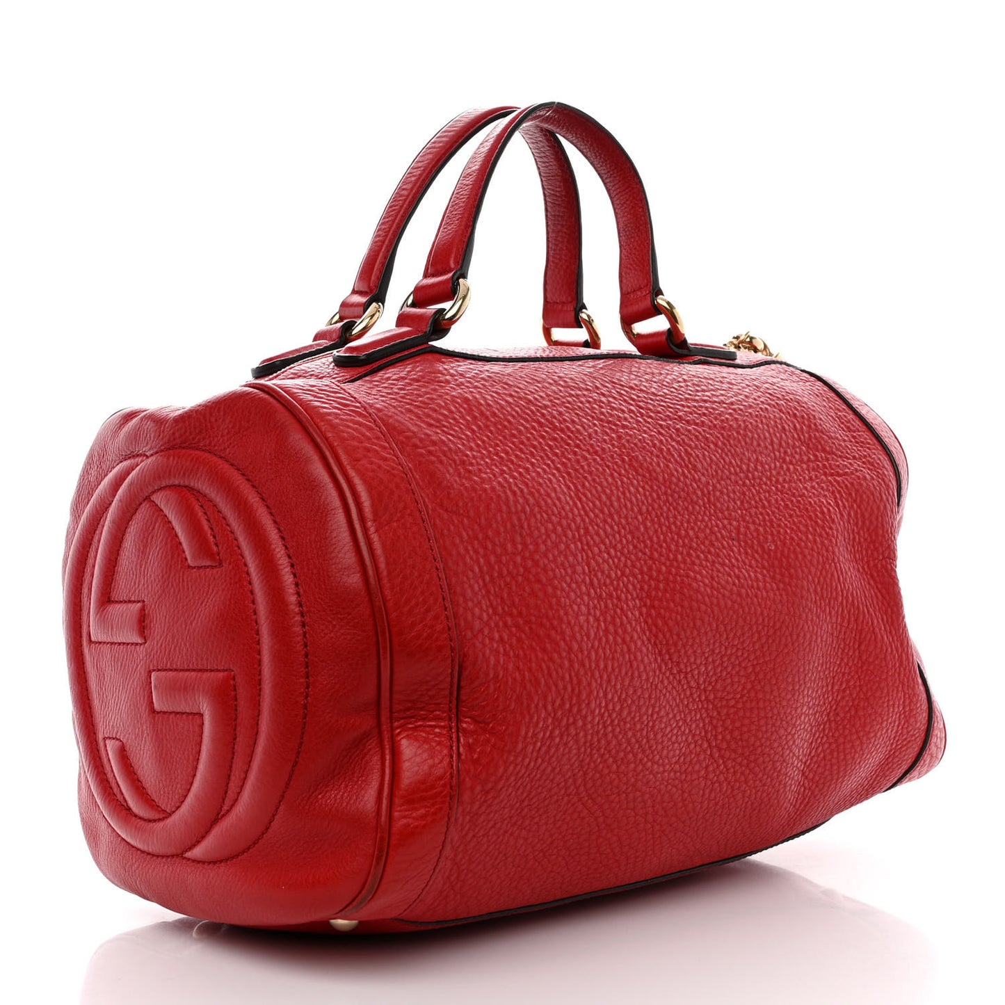 Pebbled Calfskin Medium Soho Boston Red