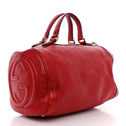 Gucci Pebbled Calfskin Medium Soho Boston Red 3 of 15