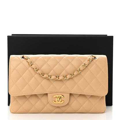 Chanel Caviar Quilted Medium Double Flap Beige 13 of 13