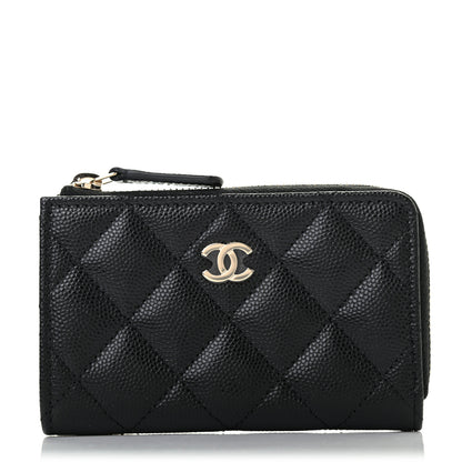 Chanel Caviar Quilted Zipped Key Holder Case Black 2 of 8