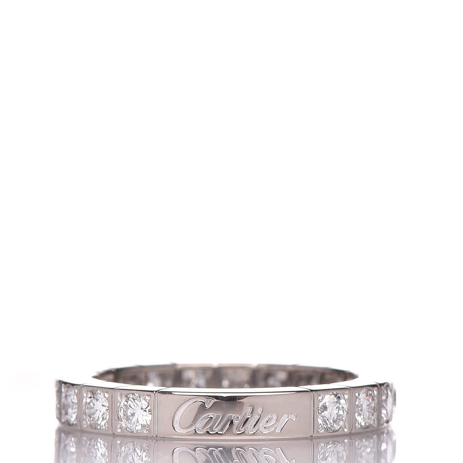 Cartier 18K White Gold Diamond 3mm Lanieres Ring 52 6 3 of 4