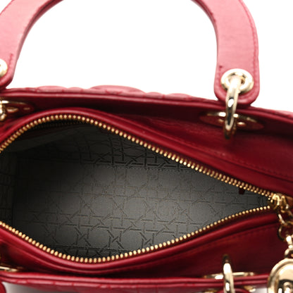 Christian Dior Lambskin Cannage Medium Lady Dior Red 5 of 11