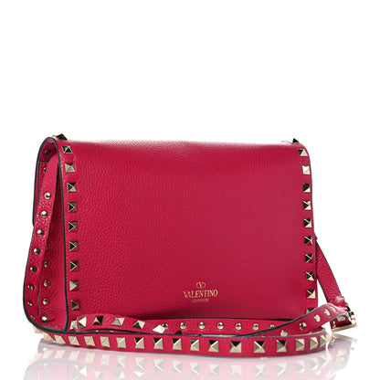 Valentino Garavani Pebbled Calfskin Medium Rockstud Flip Lock Crossbody Bag Blossom 2 of 8