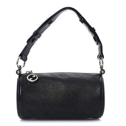 Gucci Sakai Be Green Calfskin Diagonal Stitched Mini Blondie Barrel Shoulder Bag Black 1 of 10