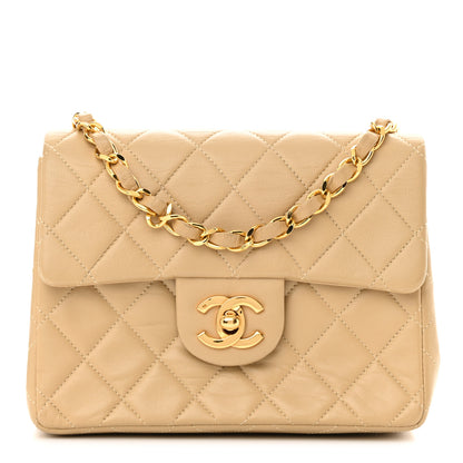 Chanel Lambskin Quilted Mini Square Flap Beige 1 of 14