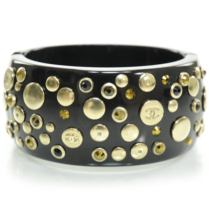 Chanel Resin Metal CC Studded Bangle Black 1 of 5