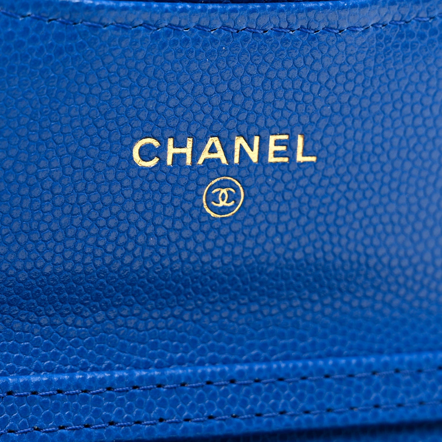 Chanel Caviar Quilted Flap Card Holder On Chain Blue 6 of 10