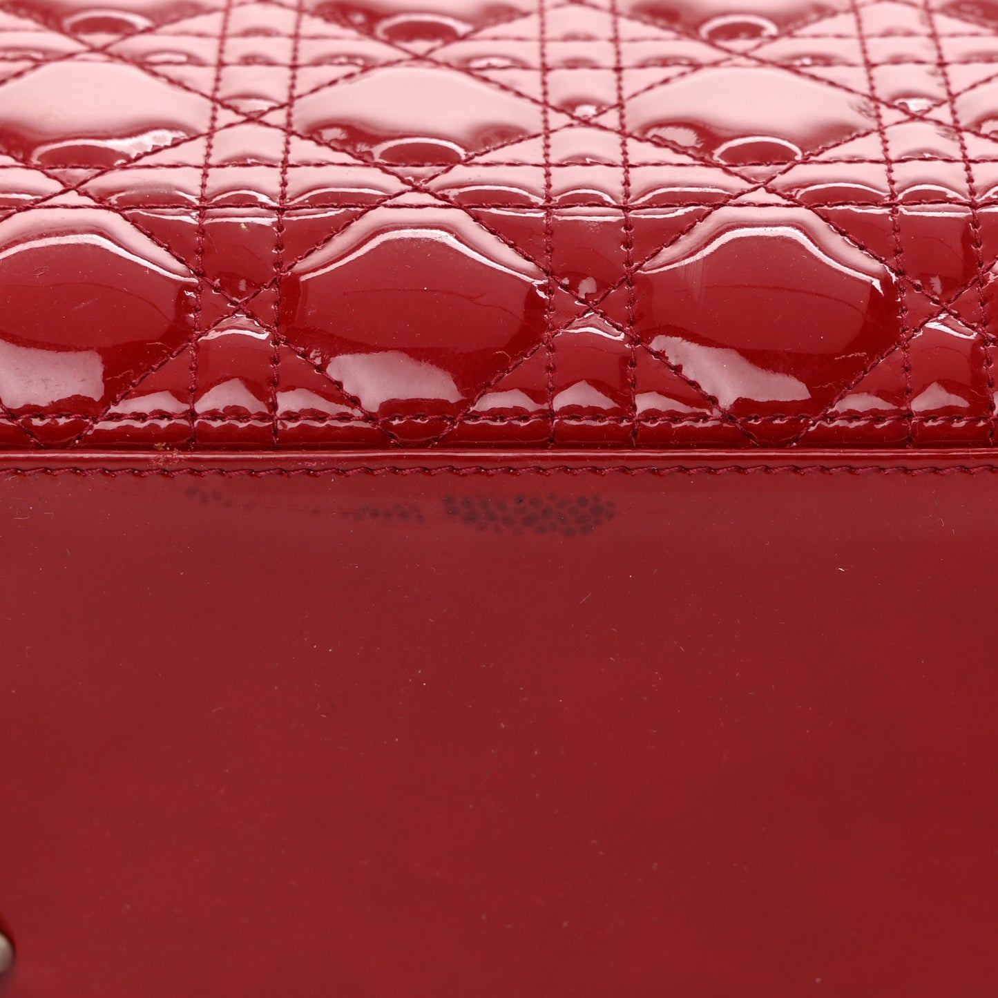 Patent Cannage Medium Lady Dior Red