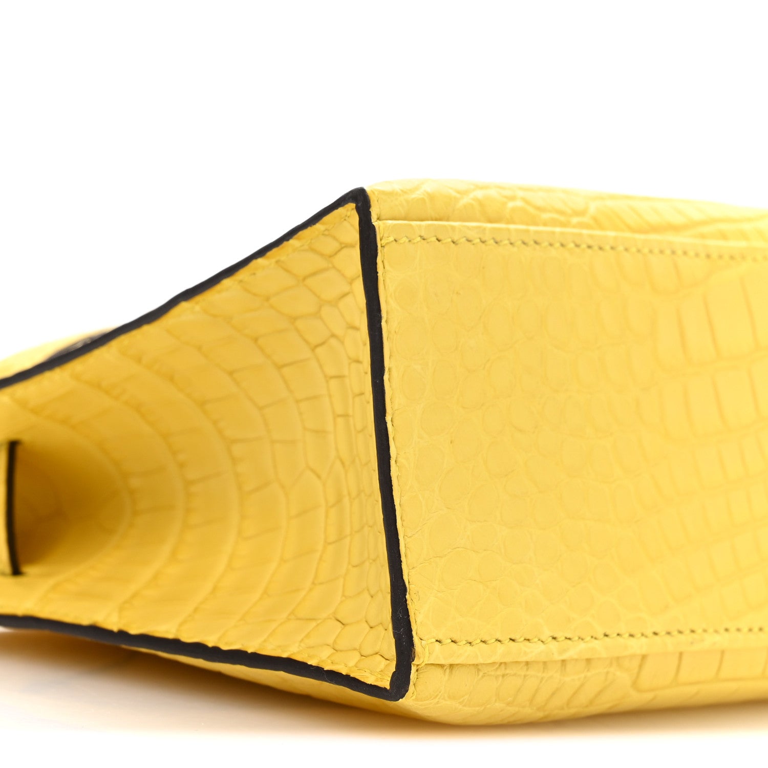 Hermes Matte Alligator Kelly Pochette Mimosa 9 of 11