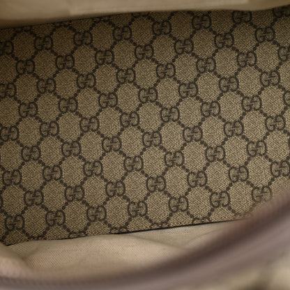 Gucci GG Supreme Monogram Textured Dollar Calfskin Web Large Savoy Duffle Bag Beige Ebony New Acero 4 of 10