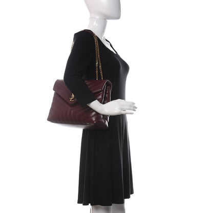 Saint Laurent Calfskin Y Quilted Monogram Medium Loulou Chain Satchel Palissandre 2 of 11