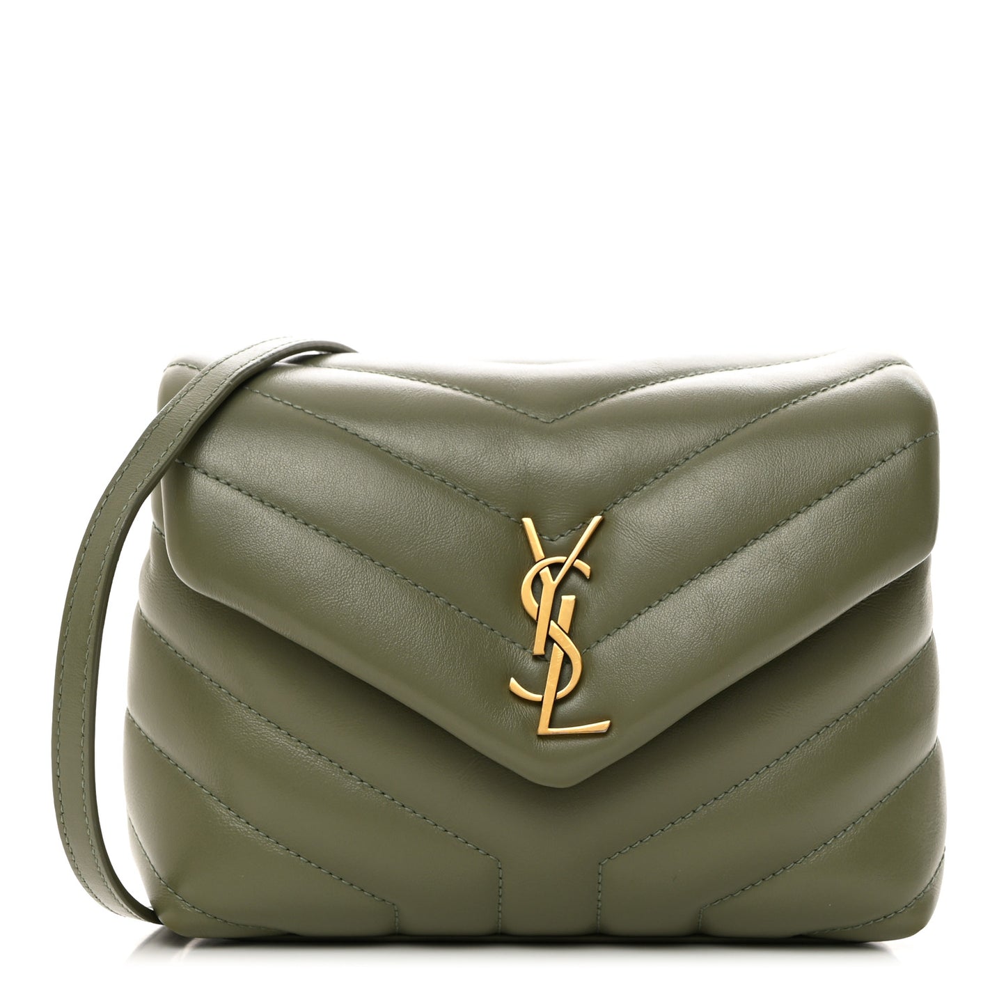 Calfskin Y Quilted Monogram Toy Loulou Crossbody Bag Light Sage