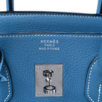 Hermes Taurillon Clemence Birkin 35 Blue Jean 6 of 13