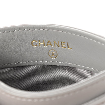 Chanel Lambskin Quilted Chanel 19 Card Holder Grey 6 of 7