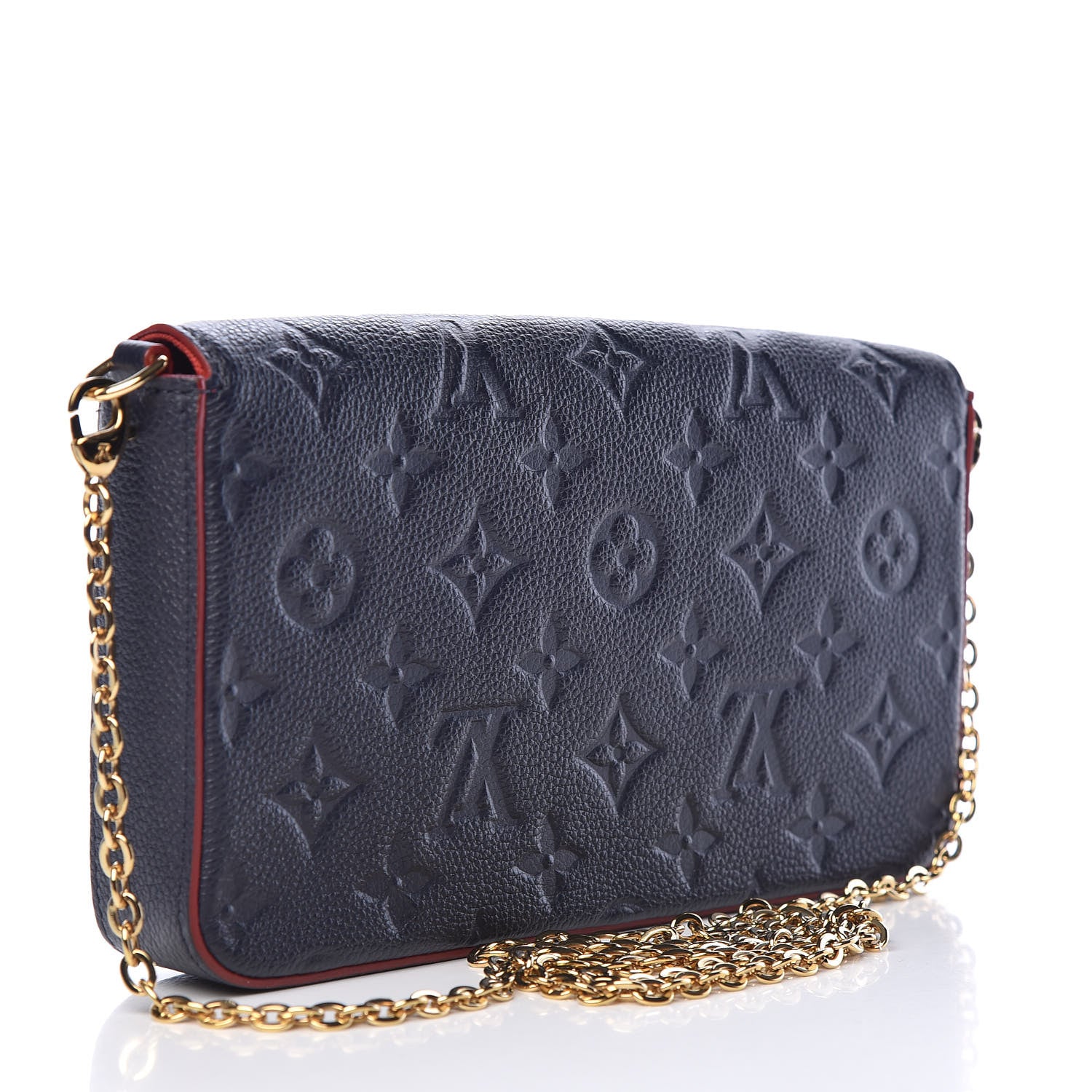 Louis Vuitton Empreinte Pochette Felicie Chain Wallet Marine Rouge 3 of 13