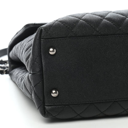 Chanel Caviar Lizard Quilted Large Coco Handle Flap Black 8 of 9